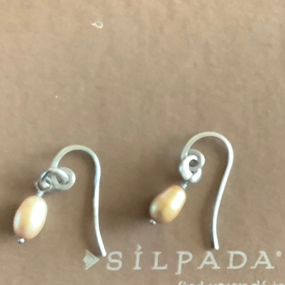 Silpada silver and copper pearl earrings - Picture 1 of 1